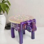 Elephant Stool Table – Hand-Painted Decorative Side Table for Home Décor