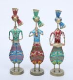 Handcrafted Metal Tribal Musician Showpiece Set - Image 3