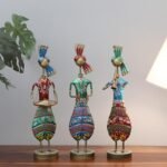 Handcrafted Metal Tribal Musician Showpiece Set