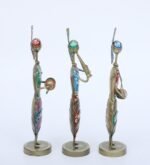 Handcrafted Metal Tribal Musician Showpiece Set - Image 5