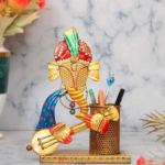 Handcrafted Rajasthani Musician Metal Pen Holder