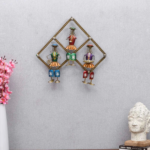 Handcrafted Metal Tribal Musicians Wall Art – Traditional Indian Folk Art Decorative Wall Hanging