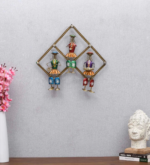 Handcrafted Metal Tribal Musicians Wall Art – Traditional Indian Folk Art Decorative Wall Hanging