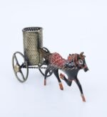 Handcrafted Horse Cart Metal Pen Holder – Decorative Desk Organizer for Office & Study Table - Image 6