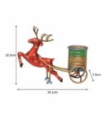 Metal Deer Cart Pen Holder – Decorative Desk Organizer & Stationery Holder - Image 2