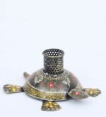Handcrafted Turtle Design Metal Pen Holder – Decorative Desk Organizer & Stationery Holder - Image 2