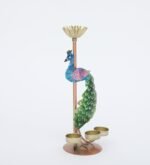 Peacock Diya Stand with 3 Tealight Holders for Home Decor - Image 5