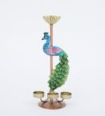 Peacock Diya Stand with 3 Tealight Holders for Home Decor - Image 4