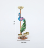 Peacock Diya Stand with 3 Tealight Holders for Home Decor - Image 6