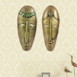 Set of 2 Handcrafted Tribal Face Masks Wall Art