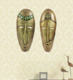 Set of 2 Handcrafted Tribal Face Masks Wall Art