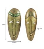 Set of 2 Handcrafted Tribal Face Masks Wall Art - Image 2