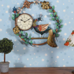 Handcrafted Peacock Metal Wall Clock