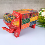 Handcrafted Wooden Elephant Jewellery Box