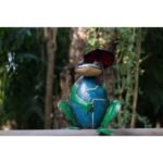 Handcrafted Decorative Frog with Umbrella Figurine - Image 3