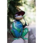 Handcrafted Decorative Frog with Umbrella Figurine
