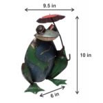 Handcrafted Decorative Frog with Umbrella Figurine - Image 4