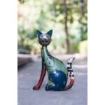handcrafted decorative cat figurine