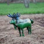 Handcrafted Recycled Iron Moose Figurine