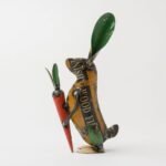Handcrafted Decorative Gold Bunny with Carrot - Image 8
