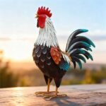 Handcrafted Small Decorative Rooster Statue - Image 2