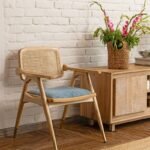 Fario Study Chair Mid-Century Modern Rattan Armchair