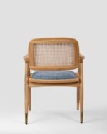 Fario Study Chair Mid-Century Modern Rattan Armchair - Image 6