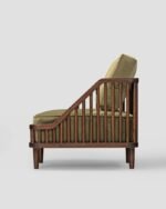 Jodhpur Crafts Forage Spindle Lounge Chair Upholstered Living Room Chairs with Waist Cushion, Reading Armchair for Bedroom Sunroom - Image 5