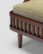 Jodhpur Crafts Forage Spindle Lounge Chair Upholstered Living Room Chairs with Waist Cushion, Reading Armchair for Bedroom Sunroom - Image 4