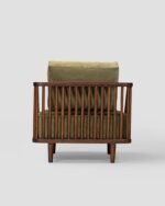 Jodhpur Crafts Forage Spindle Lounge Chair Upholstered Living Room Chairs with Waist Cushion, Reading Armchair for Bedroom Sunroom - Image 2