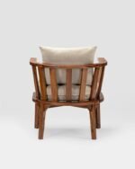 Jodhpur crafts Coastal Arm Chair Outdoor Wood Patio Club Chair, Wooden Patio Furniture,Waterproof Thick Cushion Deep Seating for Porch, Garden, Backyard, Balcony, Weight Capacity 400lbs, Teak, White - Image 8