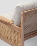 Jodhpur crafts Coastal Arm Chair Outdoor Wood Patio Club Chair, Wooden Patio Furniture,Waterproof Thick Cushion Deep Seating for Porch, Garden, Backyard, Balcony, Weight Capacity 400lbs, Teak, White - Image 3