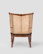 Jodhpur crafts Desmond Beige Fabric and Walnut Brown Finished Wood Accent Chair - Image 2