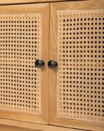 Jodhpur crafts Comfort Sheridan Modern Cane 55 Inch TV Stand with 6 Jodhpur Crafts Compartments, 3 Soft Close Doors, and Cable Management, Stylish Free Standing Entertainment Center and Media Console, Nature - Image 2