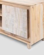 Jodhpur Crafts Premium Solid Wood, 10 Minutes Assembly (Legs Only), Aesthetic Rattan Doors, Mid Century Entertainment Center for Living Room, TV Stand for 65" TV, Dark Chocolate (Honey Colour) - Image 6