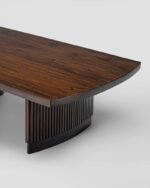 Jodhpur CraftsModern Fluted Round Coffee Table – Premium Ribbed Wooden Center Table for Living Room - Image 6