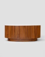 Jodhpur Crafts Fluted Coffee Table in Marble top