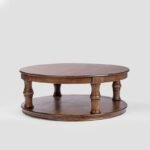 Jodhpur Crafts Wooden Coffee Table | Engineered Wood Coffee Table for Living Room with Book Storage, (36 L x 20 W x 15 H Inches) | Rectangle Shape - Columbian Walnut Finish