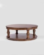 Jodhpur Crafts Wooden Coffee Table | Engineered Wood Coffee Table for Living Room with Book Storage, (36 L x 20 W x 15 H Inches) | Rectangle Shape - Columbian Walnut Finish