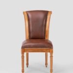 Jodhpur Crafts Wood Dining Chair Set of 2, Fabric Mid-Century Retro Chairs with Upholstered Cushion Seat for Kitchen, Living Room, Brown