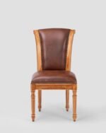 Jodhpur Crafts Wood Dining Chair Set of 2, Fabric Mid-Century Retro Chairs with Upholstered Cushion Seat for Kitchen, Living Room, Brown