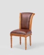 Jodhpur Crafts Wood Dining Chair Set of 2, Fabric Mid-Century Retro Chairs with Upholstered Cushion Seat for Kitchen, Living Room, Brown - Image 4