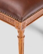 Jodhpur Crafts Wood Dining Chair Set of 2, Fabric Mid-Century Retro Chairs with Upholstered Cushion Seat for Kitchen, Living Room, Brown - Image 3