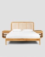 Jodhpur CraftsThe Interior Design Rattan Cane Bed Frame with Headboard – Natural Wood Finish & Modern Minimalist Design – Stylish & Sturdy Bedroom Furniture. - Image 14