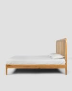 Jodhpur CraftsThe Interior Design Rattan Cane Bed Frame with Headboard – Natural Wood Finish & Modern Minimalist Design – Stylish & Sturdy Bedroom Furniture. - Image 5