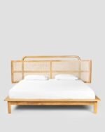 Jodhpur CraftsThe Interior Design Rattan Cane Bed Frame with Headboard – Natural Wood Finish & Modern Minimalist Design – Stylish & Sturdy Bedroom Furniture. - Image 7