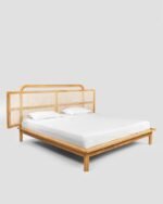 Jodhpur CraftsThe Interior Design Rattan Cane Bed Frame with Headboard – Natural Wood Finish & Modern Minimalist Design – Stylish & Sturdy Bedroom Furniture. - Image 9