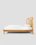 Jodhpur CraftsThe Interior Design Rattan Cane Bed Frame with Headboard – Natural Wood Finish & Modern Minimalist Design – Stylish & Sturdy Bedroom Furniture. - Image 12