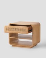 Jodhpur Crafts Home Collection Yates Natural Brown/Natural Rattan 1-Drawer Nightstand Bedside Accent Table (Fully Assembled) - Image 5