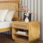 Jodhpur Crafts Home Collection Yates Natural Brown/Natural Rattan 1-Drawer Nightstand Bedside Accent Table (Fully Assembled)